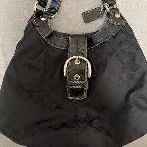 Coach Vintage Black Buckle Shoulder Bag